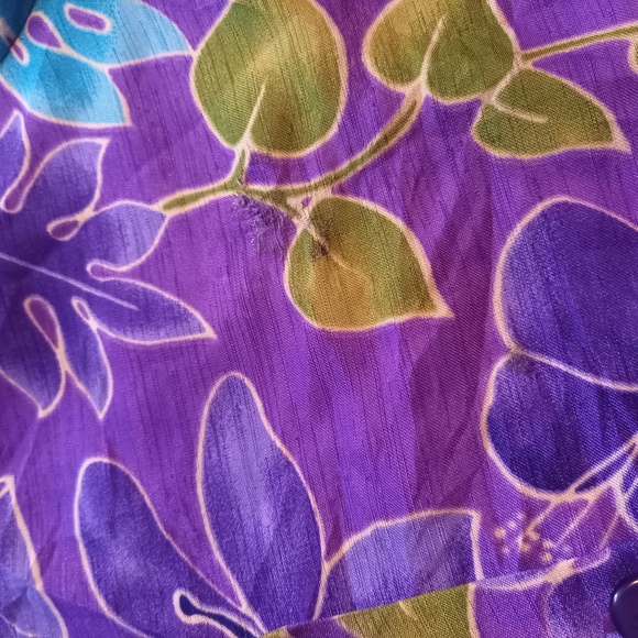 Size M 10 Selene Sport Purple & Multi Floral Sleeveless Tie Bottom Shirt - Picture 3 of 7